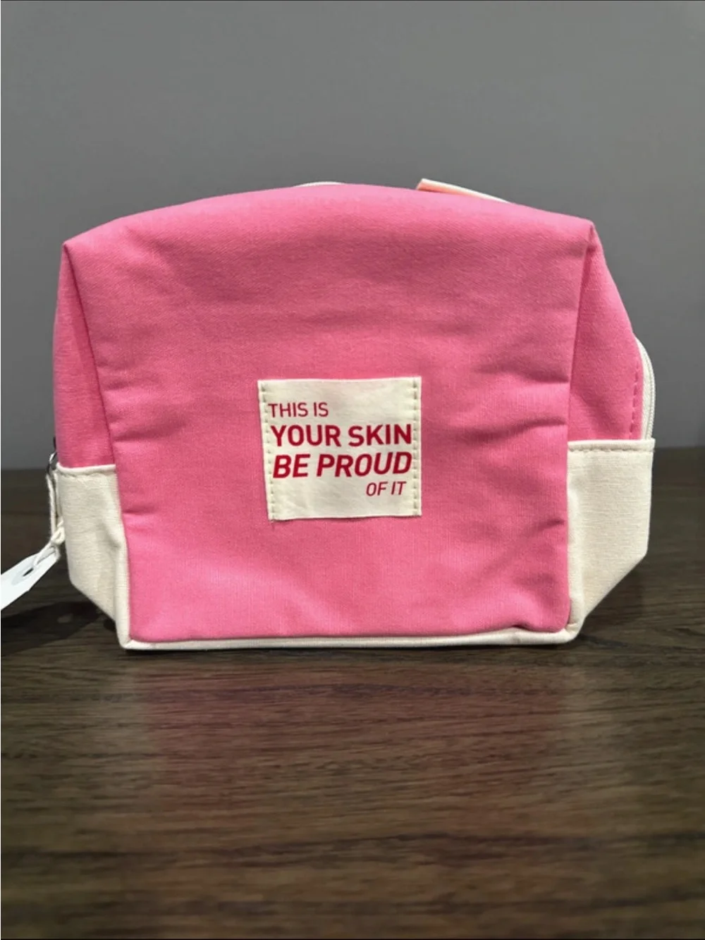 Erborian Pink & Cream Cosmetic Pouch with 2 matching scrunchies NWT